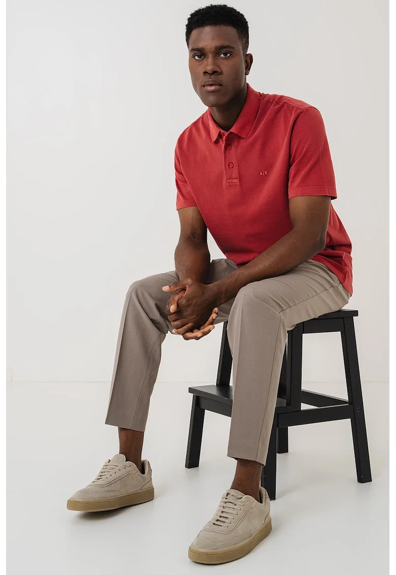 Tricou polo cu logo discret, Rosu