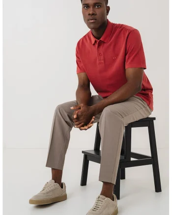 Tricou polo cu logo discret, Rosu
