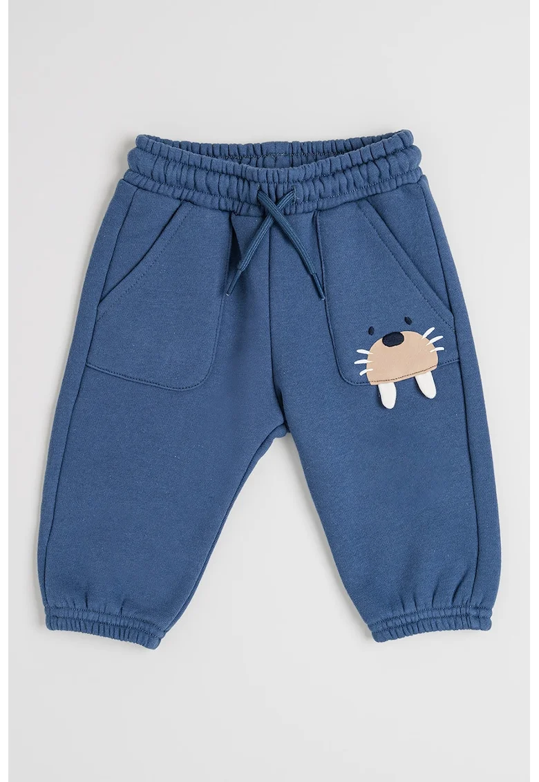 Pantaloni de trening din amestec de bumbac, Albastru inchis