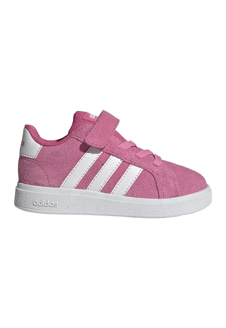 Pantofi sport cu velcro Grand Court, Alb/Roz