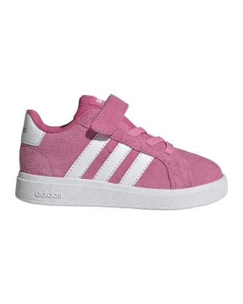 Pantofi sport cu velcro Grand Court, Alb/Roz