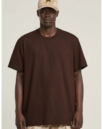 Tricou lejer de bumbac organic Essential, Maro inchis/Maro