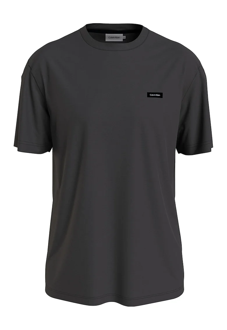 Tricou de bumbac cu decolteu la baza gatului