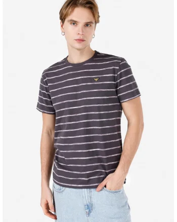 Tricou cu decolteu rotund, Lila pal/Violet prafuit