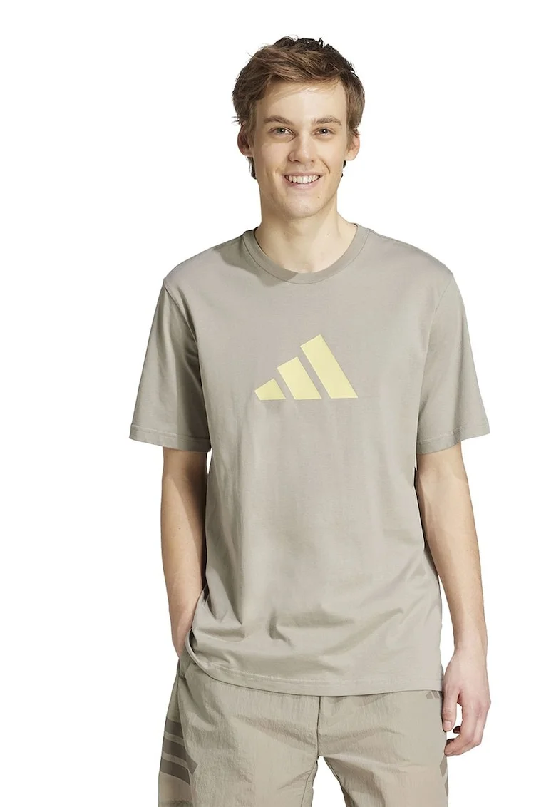 Tricou cu imprimeu logo, Verde pal