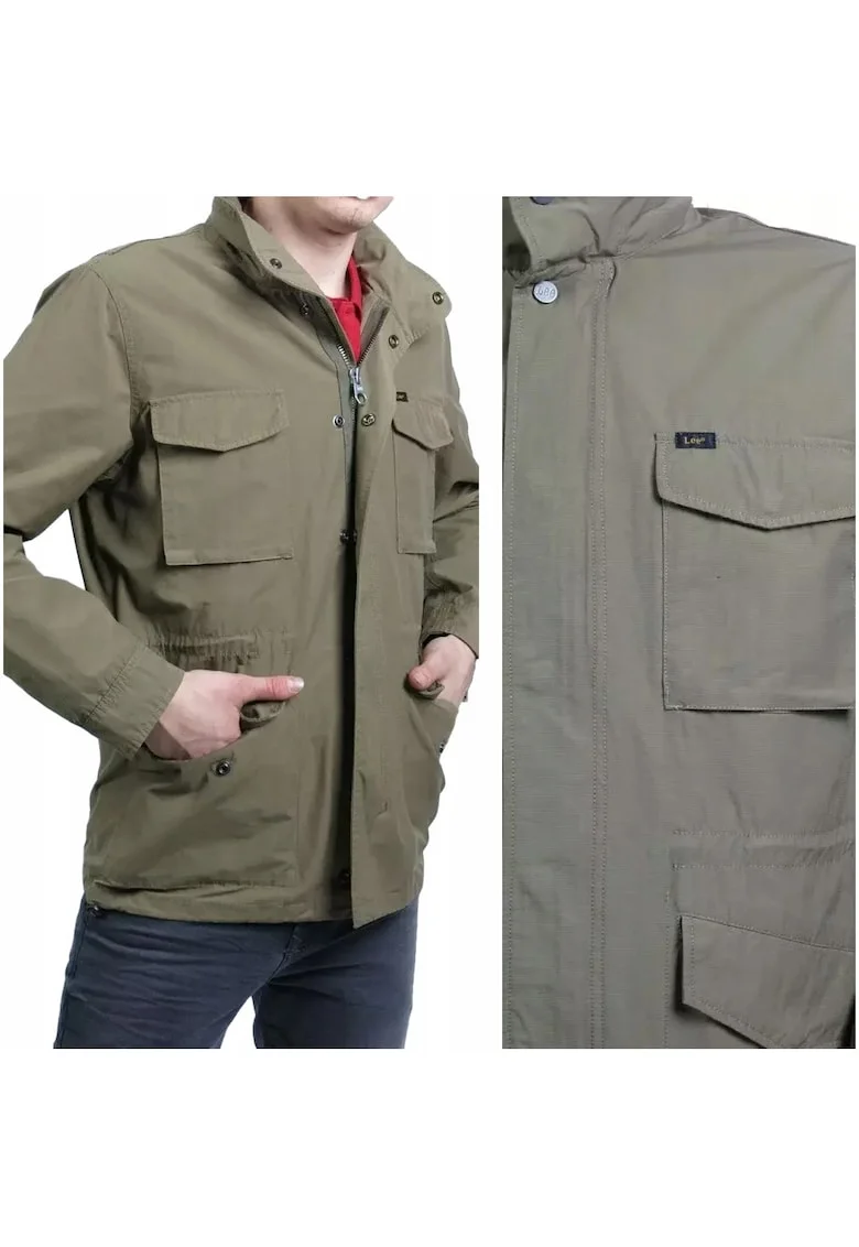 Jacheta De Tranzitie,  Field Jacket, Marime M, Verde, Croi Regular Fit, Inchidere Fermoar, Compozitie Material 50% Bumbac, 50% Poliester, Numar De Buzunare 4