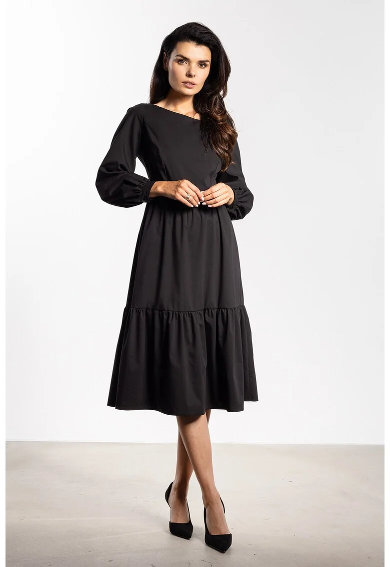 Rochie,  A737, negru, nylon, spandex