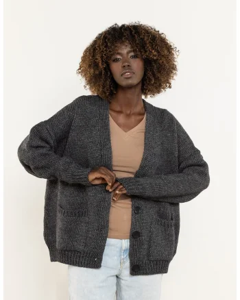 Cardigan dama A756,  Nylon, Graphite