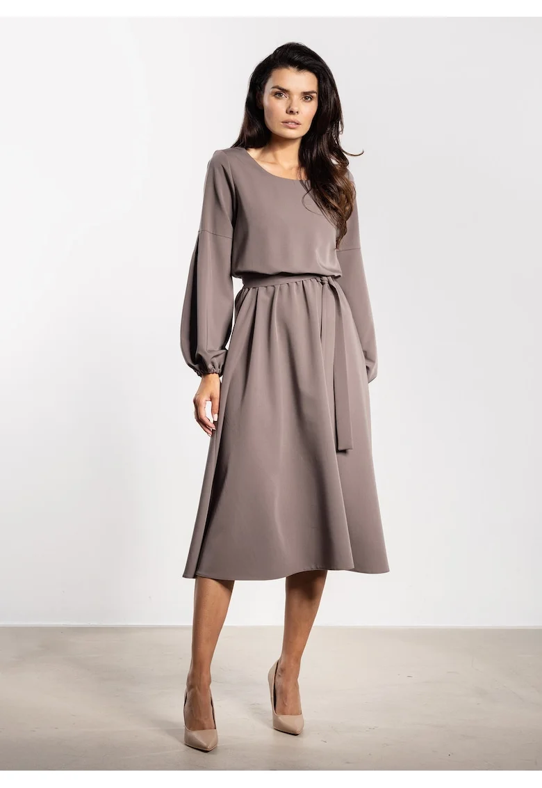 Rochie midi,  A742, Bej