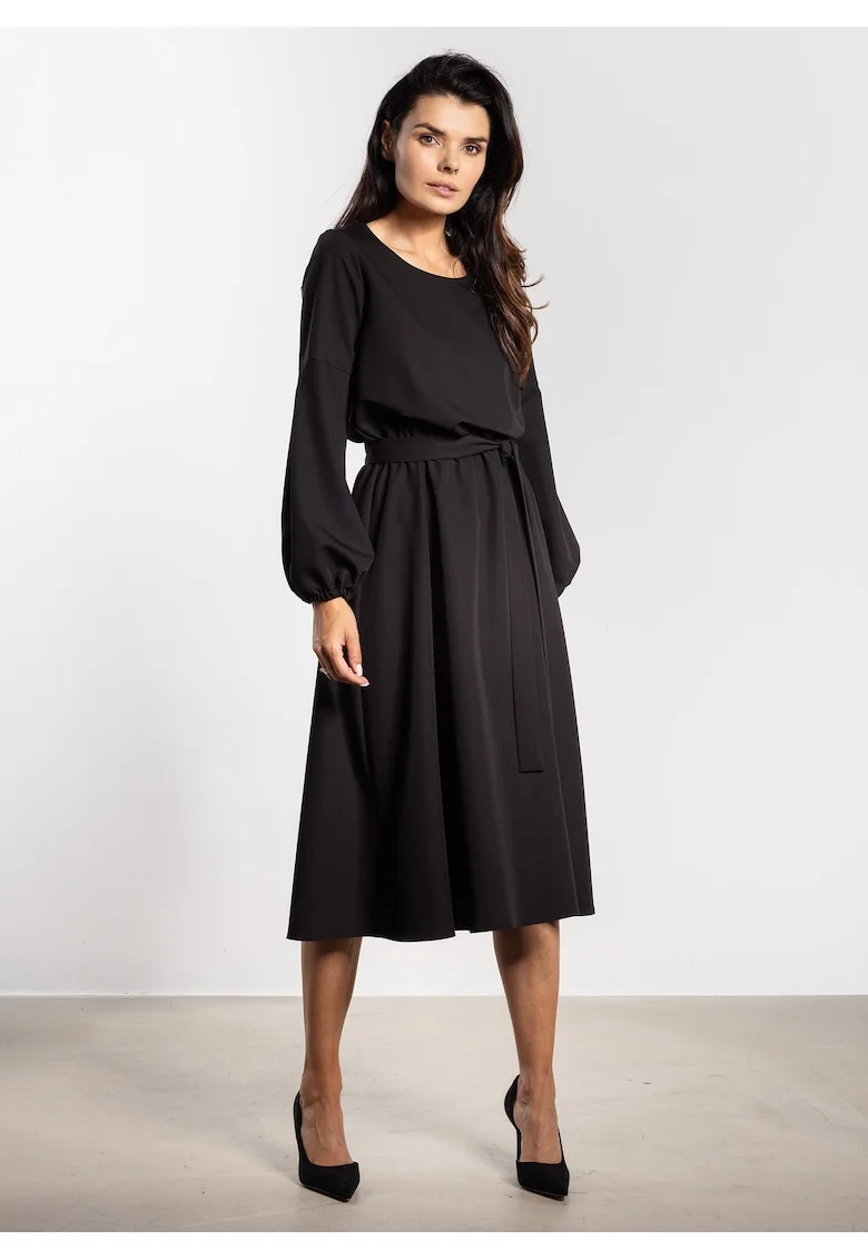 Rochie midi,  A742, Negru