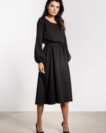 Rochie midi,  A742, Negru