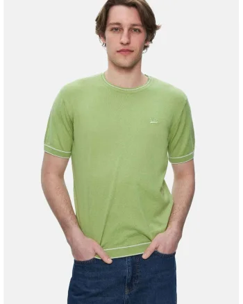 Tricou regular fit cu decolteu la baza gatului Fared, Verde