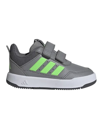 Pantofi sport Tensaur Sport 3.0 de piele ecologica cu velcro, Gri deschis/Verde electric