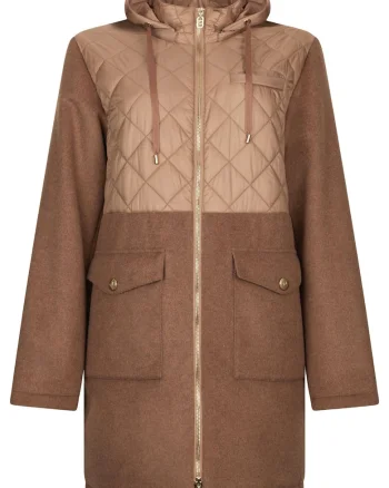 Geaca parka din amestec de lana, Caramel