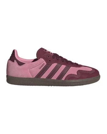 Pantofi sport Samba de piele intoarsa, Visiniu/Roz pastel/Caramel