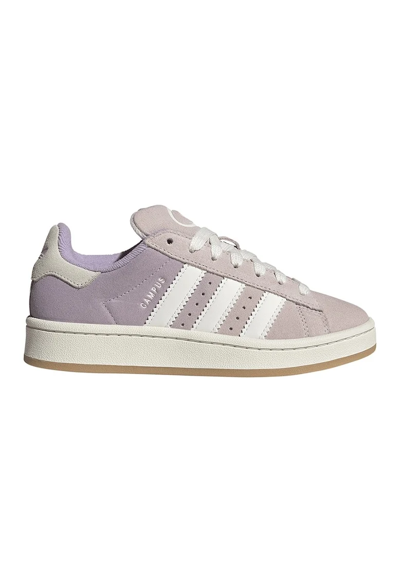 Pantofi sport Campus 00s low-cut din piele intoarsa, Alb murdar/Roz prafuit
