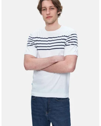 Tricou regular fit cu decolteu la baza gatului Kendrick, Alb