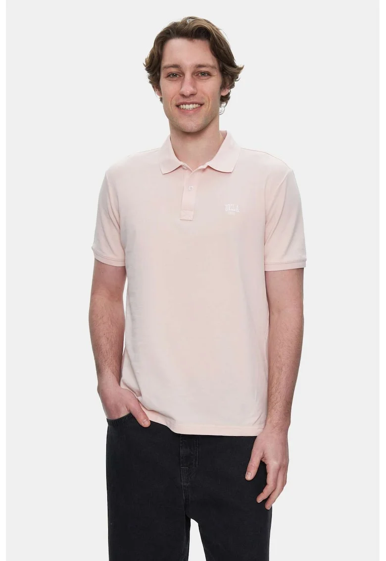 Tricou polo cu logo discret Lakes, Roz pal