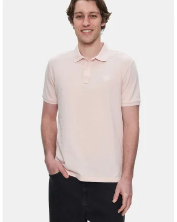 Tricou polo cu logo discret Lakes, Roz pal