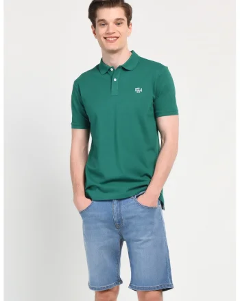 Tricou polo cu logo discret Lakes, Verde inchis
