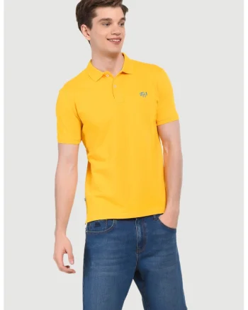 Tricou polo cu logo discret Lakes, Galben