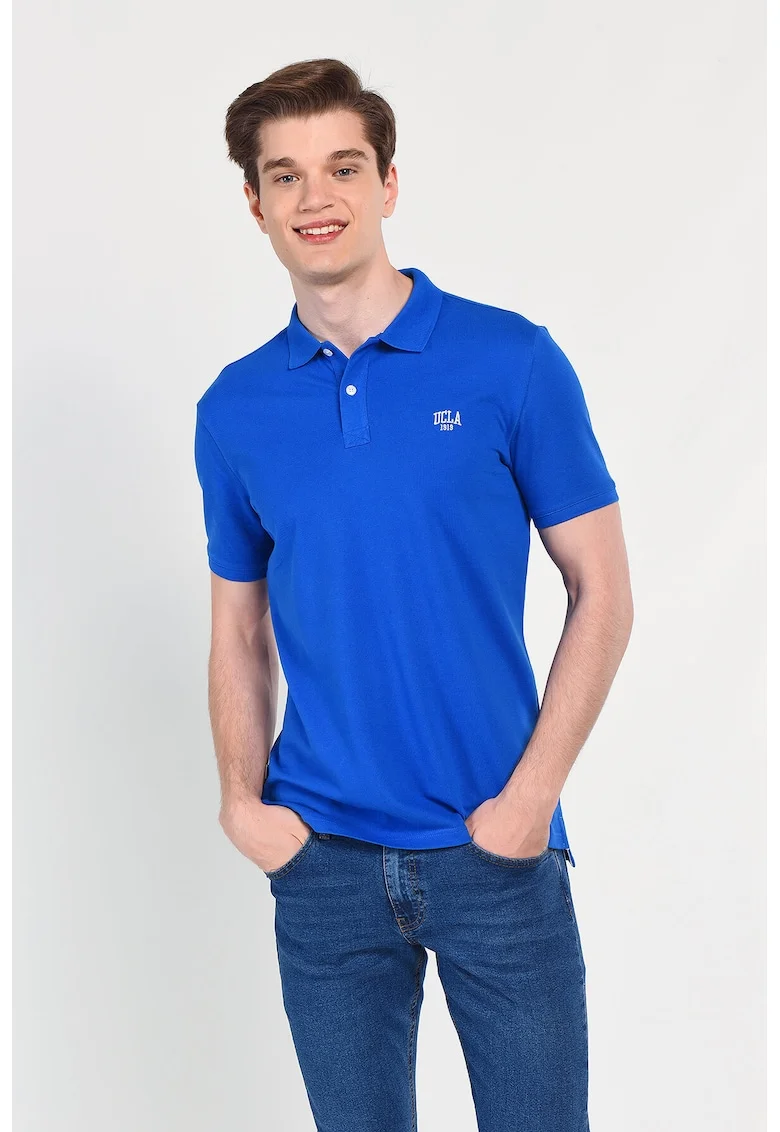 Tricou polo cu logo discret Lakes, Albastru