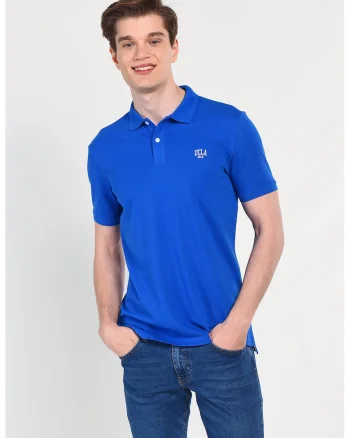 Tricou polo cu logo discret Lakes, Albastru