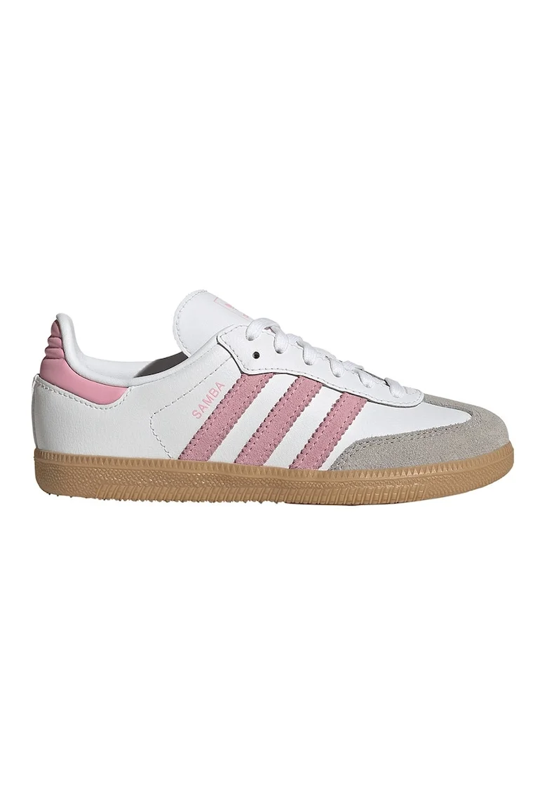 Pantofi sport Samba OG din piele cu garnituri din piele intoarsa, Gri deschis/Roz pastel/Alb murdar