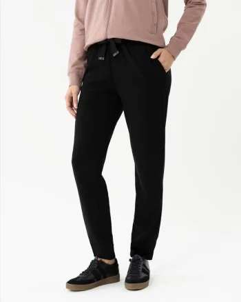 Pantaloni de trening cu croiala dreapta, din bumbac,  N-Milla, negru, Negru