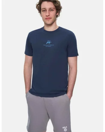 Tricou regular fit cu detaliu logo Fabio, Bleumarin