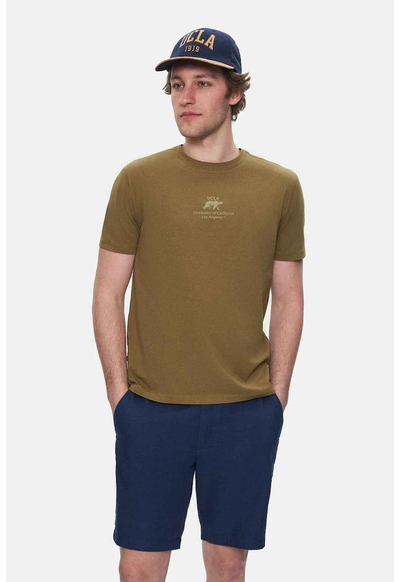 Tricou regular fit cu detaliu logo Fabio, Verde