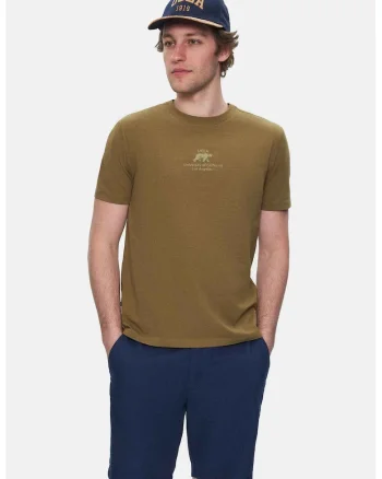 Tricou regular fit cu detaliu logo Fabio, Verde