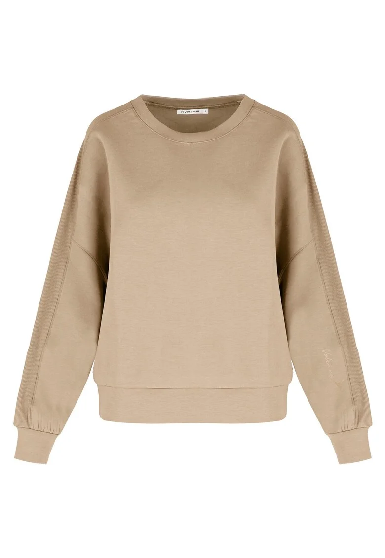 Bluza de trening lejera din amestec din bumbac uni,  B-Allure, bej, Bej