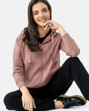Hanorac clasic pentru femei, cu fermoar,  B-Jokos, roz, Roz