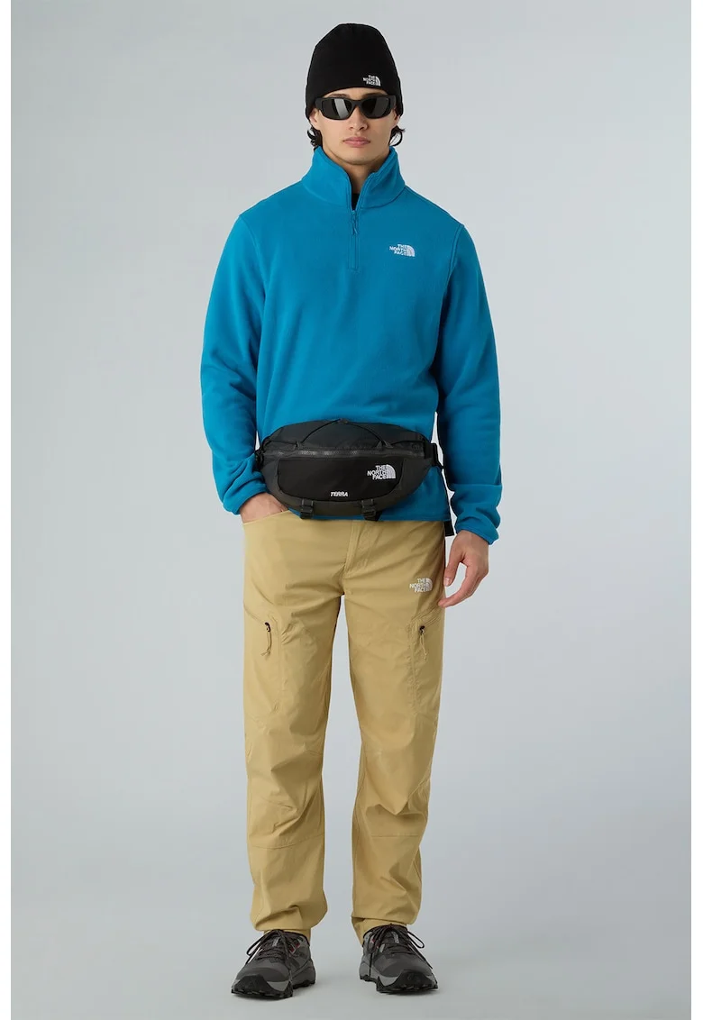 Hanorac din material fleece cu fenta scurta cu fermoar pentru trekking Glacier, Albastru deschis