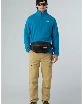 Hanorac din material fleece cu fenta scurta cu fermoar pentru trekking Glacier, Albastru deschis