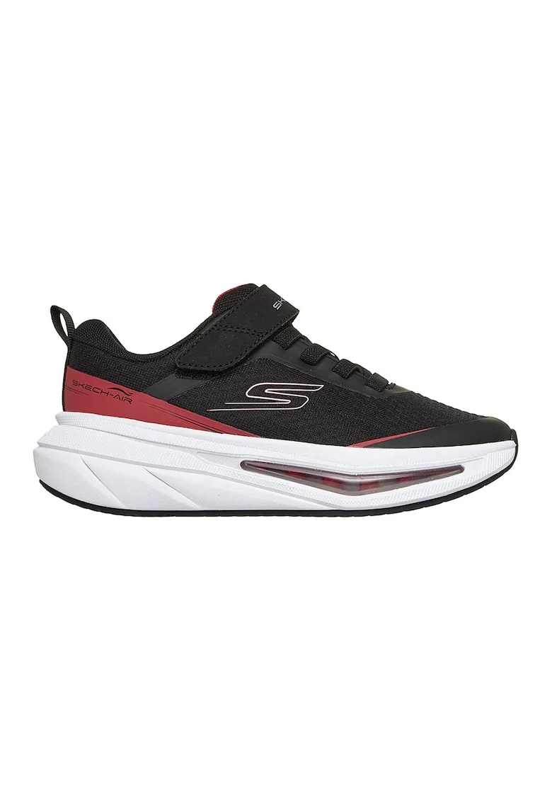 Pantofi sport Skech-Air 5.0 de plasa cu velcro, Negru/Rosu stins