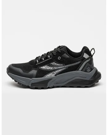 Pantofi sport cu garnituri din material sintetic Robson, Negru/Gri antracit