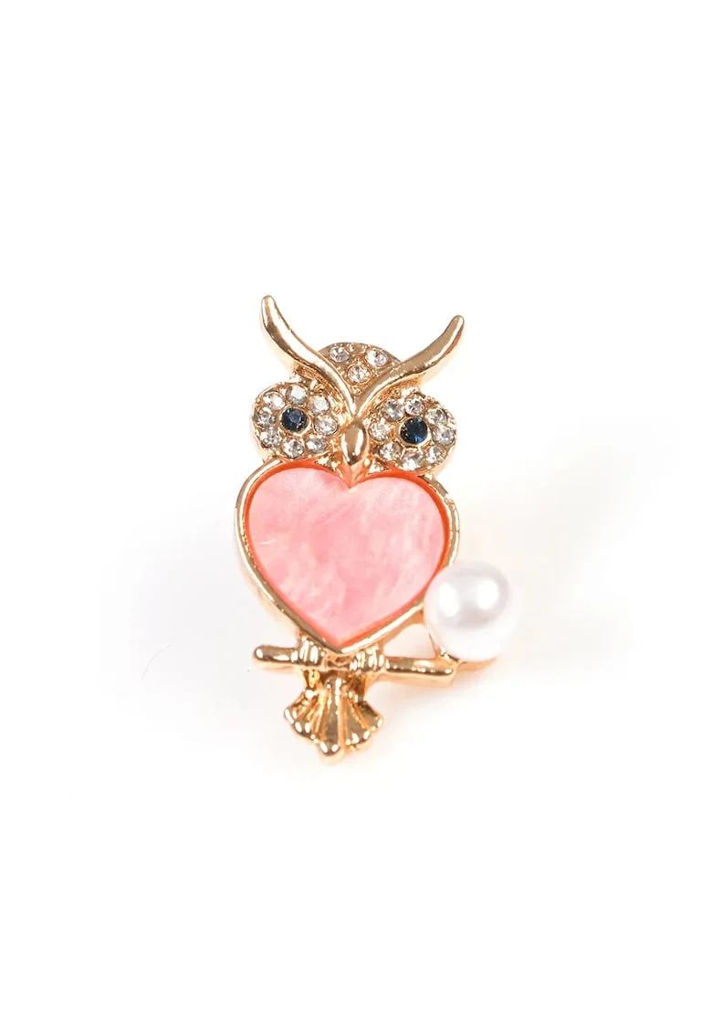 Brosa martisor bufnita roz