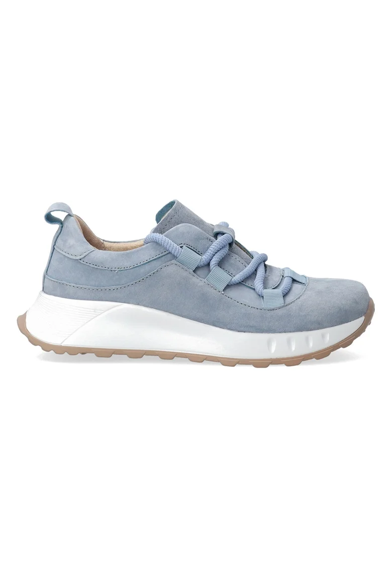 Pantofi sport din piele intoarsa cu talpa wedge si model uni