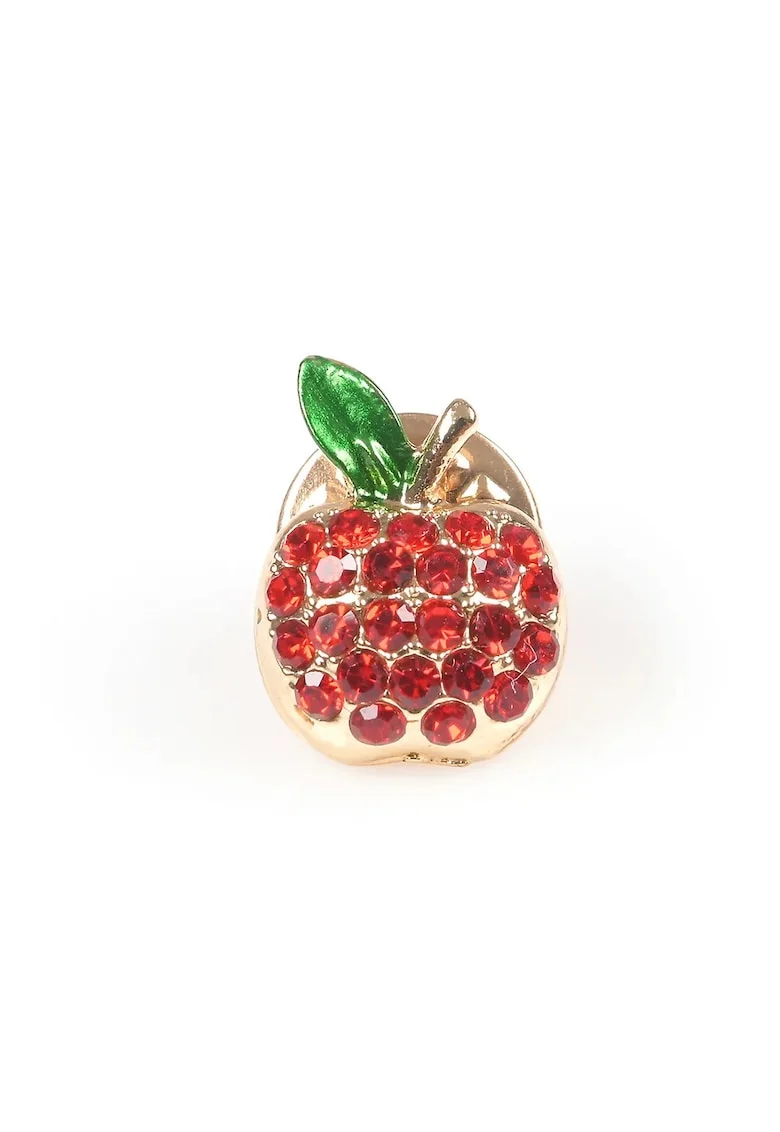 Brosa martisor mar cu pietre rosii
