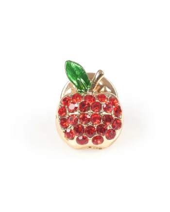 Brosa martisor mar cu pietre rosii