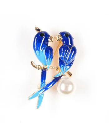 Brosa martisor pasari albastre