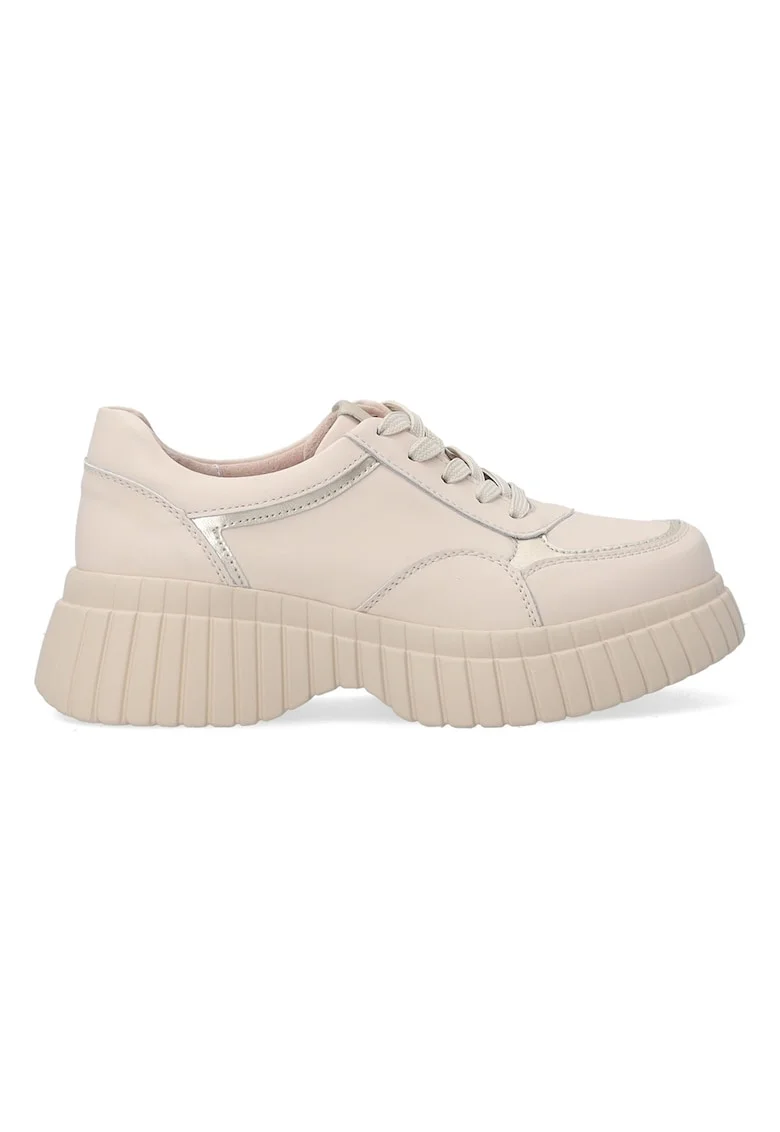 Pantofi din piele cu talpa demi wedge