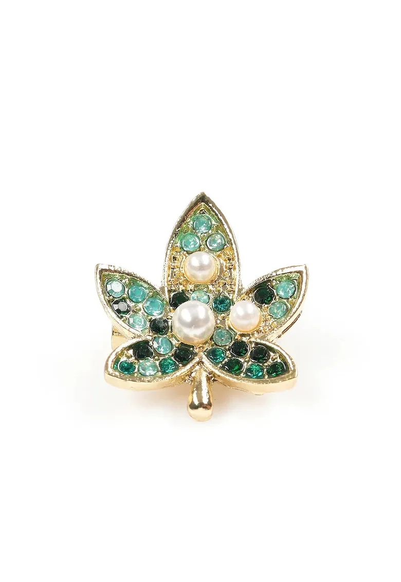 Brosa martisor frunza verde