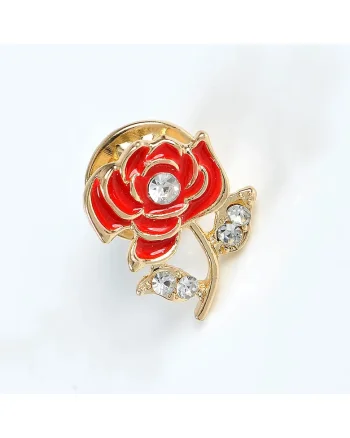 Brosa martisor trandafir cu pietre acrilice