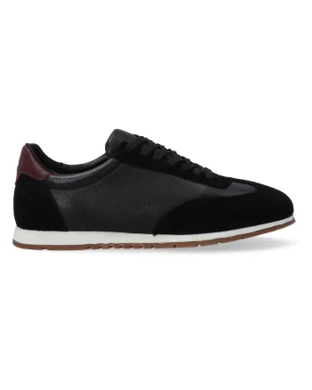 Pantofi sport din piele si piele intoarsa.