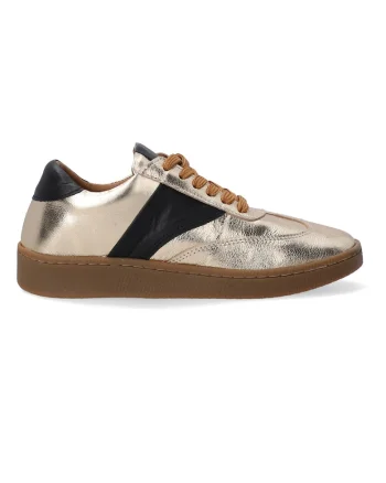 Pantofi sport din piele cu aspect metalic