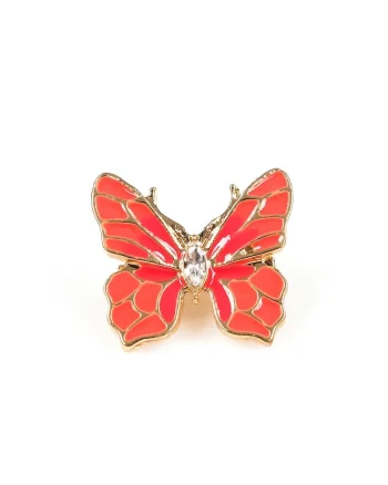 Brosa martisor fluture cu aripi bicolore si detalii aurii