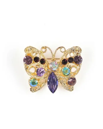 Brosa martisor fluture auriu cu accente violet
